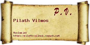 Pilath Vilmos névjegykártya
